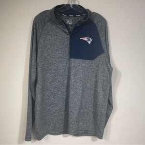 NFL Pro Line New England Patriots Men’s Large 1/4 Zip Pullover Gray and Blue